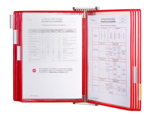 Tarifold Metal væg display system, A4, 10 lommer, åbning i venstre side