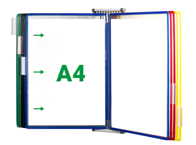 Tarifold Metal væg display system, A4, 10 lommer, åbning i venstre side