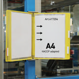 Tarifold rustfrit stål vægmonteret dokumentdisplay, A4, 10 lommer, venstre sideindføring