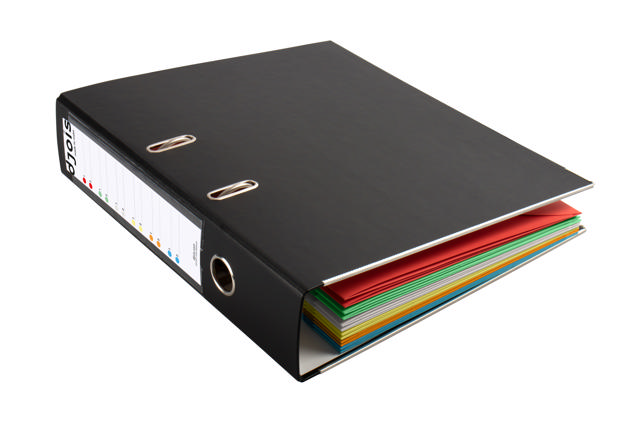 Binder med 12 Smartfolder-perforerede mapper med faner, A4