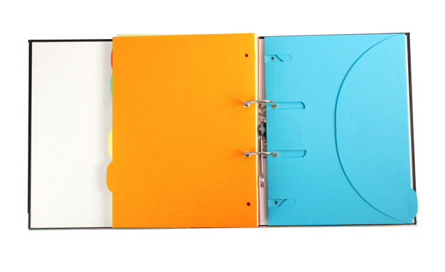 Binder med 12 Smartfolder-perforerede mapper med faner, A4