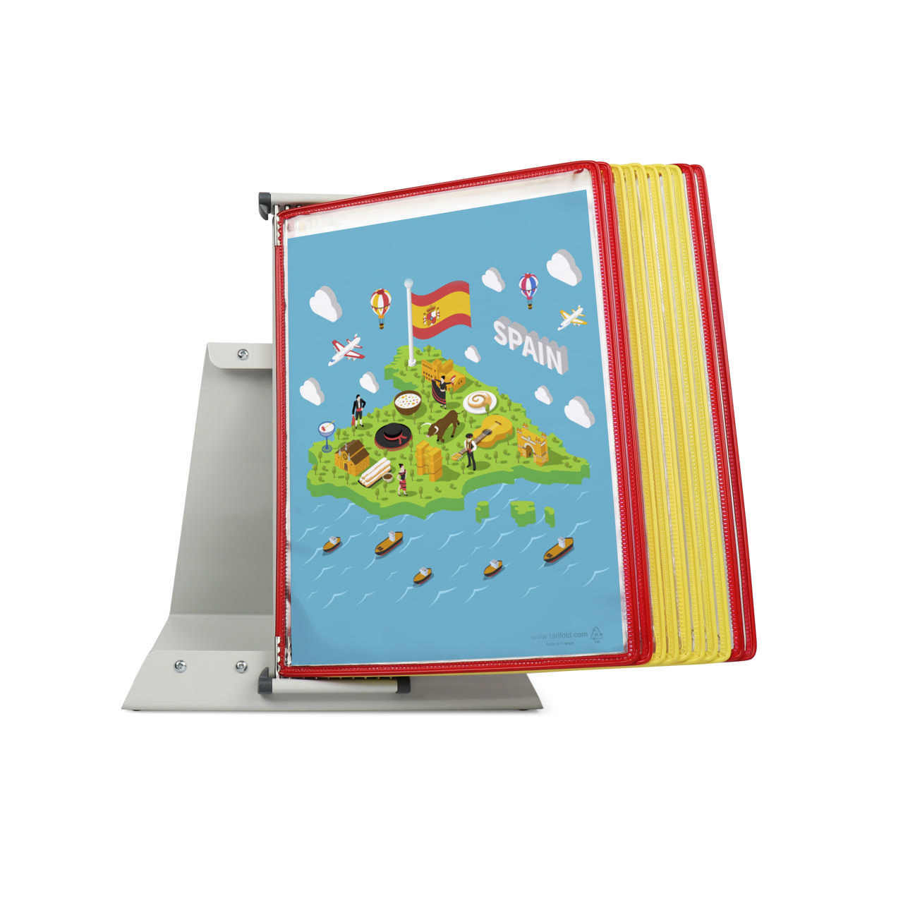 Dokumentvisningssystem til skrivebordet - A4 - 10 lommer - Spanien nationale farver