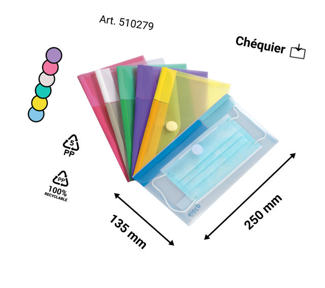 Color Collection dokumentmappe, Kuvertformet, Vandret
