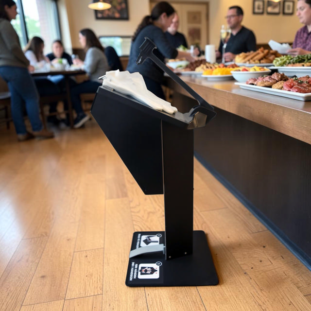 Handske Dispenser, med skraldespand, gulv