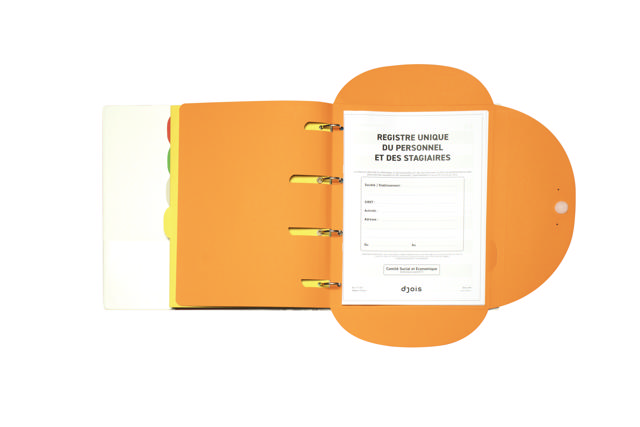 Smartfolder Perforeret Mappe, med Fane, Enkelt Personaleregister, A4