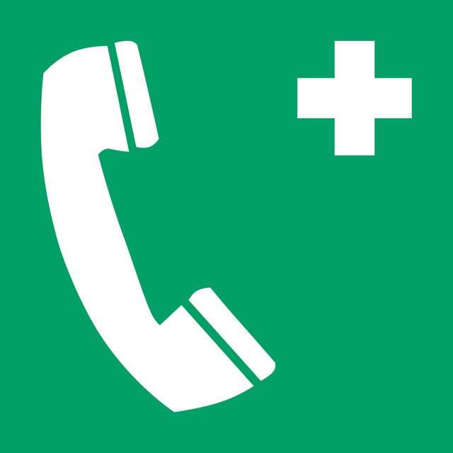 Sikkerhedsskilt Nødtelefon, 150 x 150 mm