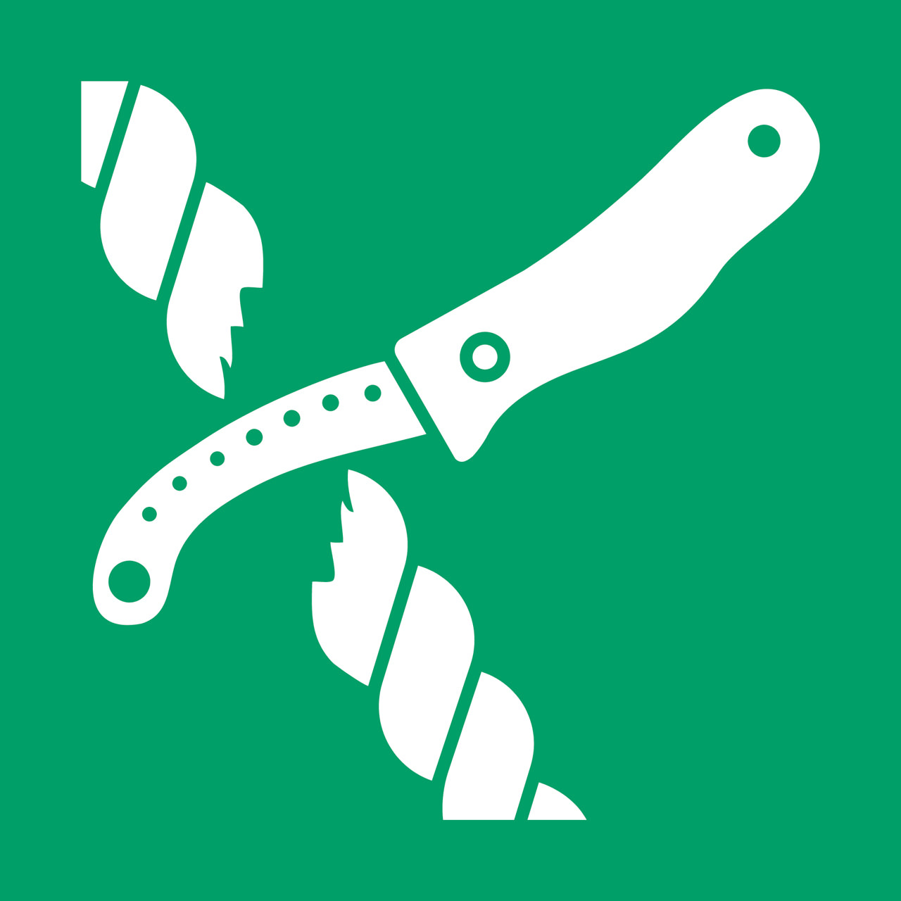 Sikkerhedsskilt Redningsflådekniv, 300 x 300 mm