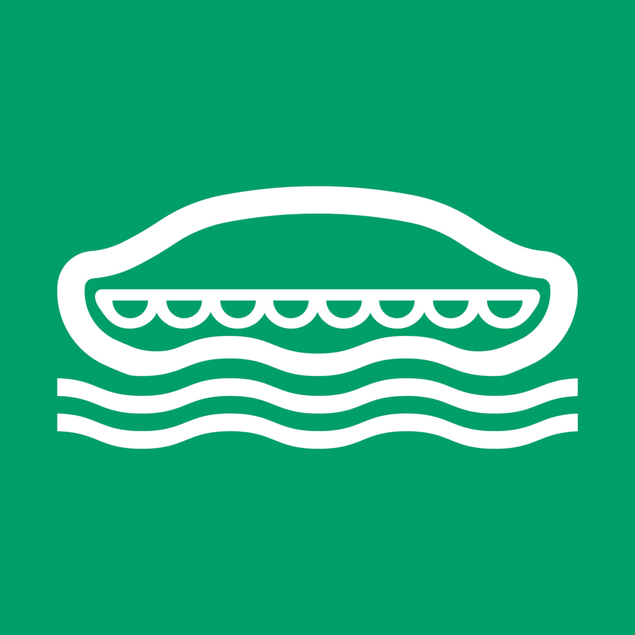 Sikkerhedsskilt Redningsbåd, 200 x 200 mm