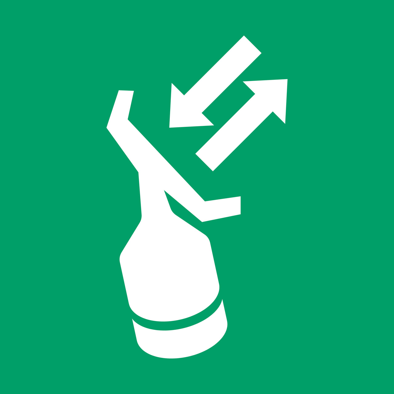 Sikkerhedsskilt Søg- og redningssender, 150 x 150 mm