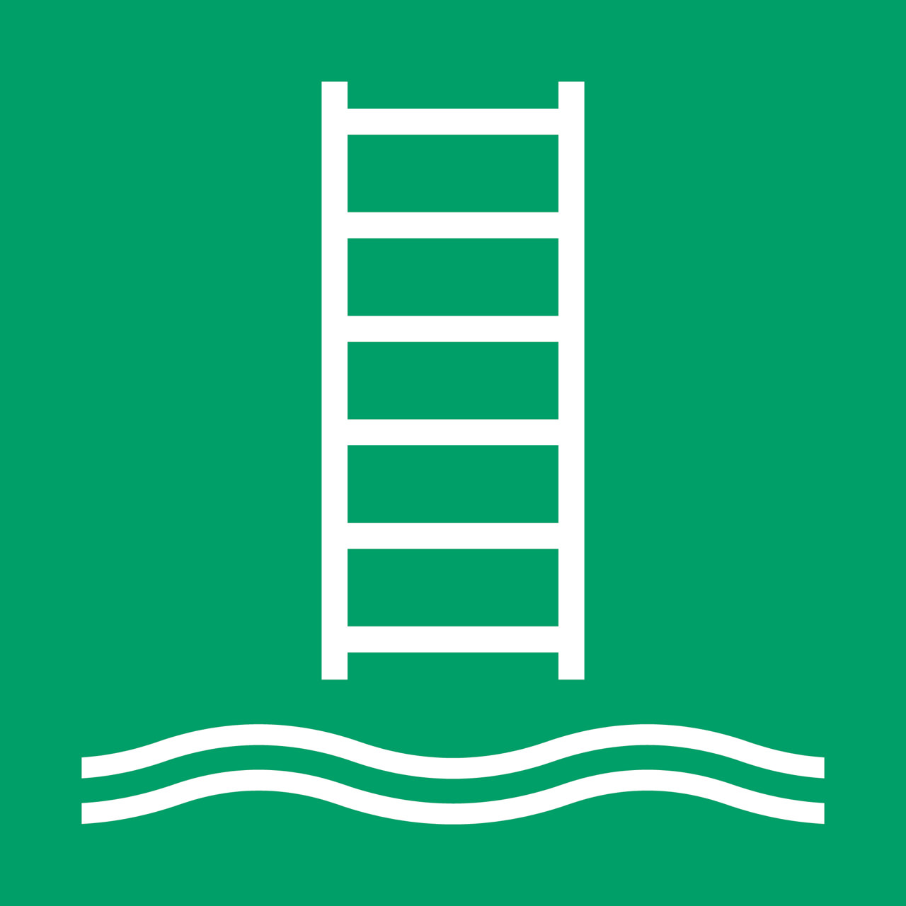 Sikkerhedsskilt Indskibningsstige, 150 x 150 mm