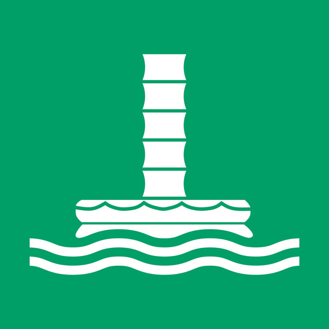 Sikkerhedsskilt Sø-evakueringsskakt, 150 x 150 mm