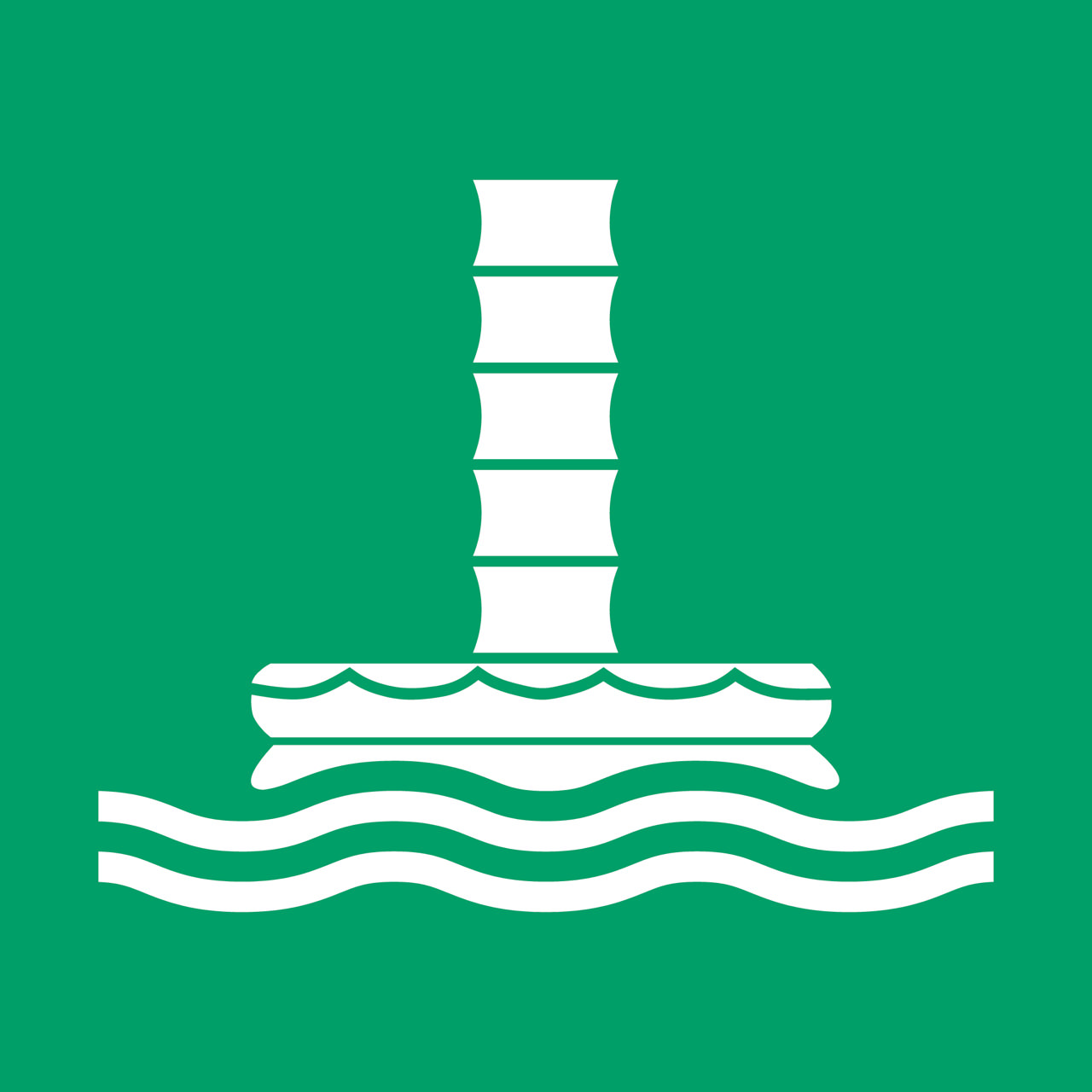 Sikkerhedsskilt Sø-evakueringsskakt, 300 x 300 mm