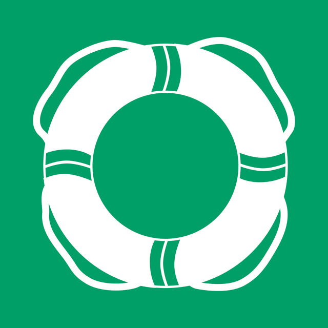 Sikkerhedsskilt Vandredningsudstyr, 150 x 150 mm