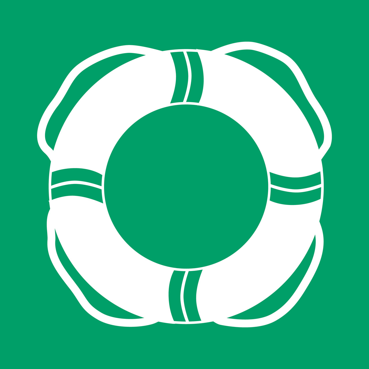 Sikkerhedsskilt Vandredningsudstyr, 300 x 300 mm