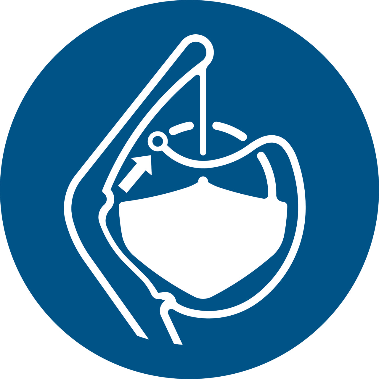 Sikkerhedsskilt Frigør Redningsbådsgribere i Udløsningssekvens, 100 mm