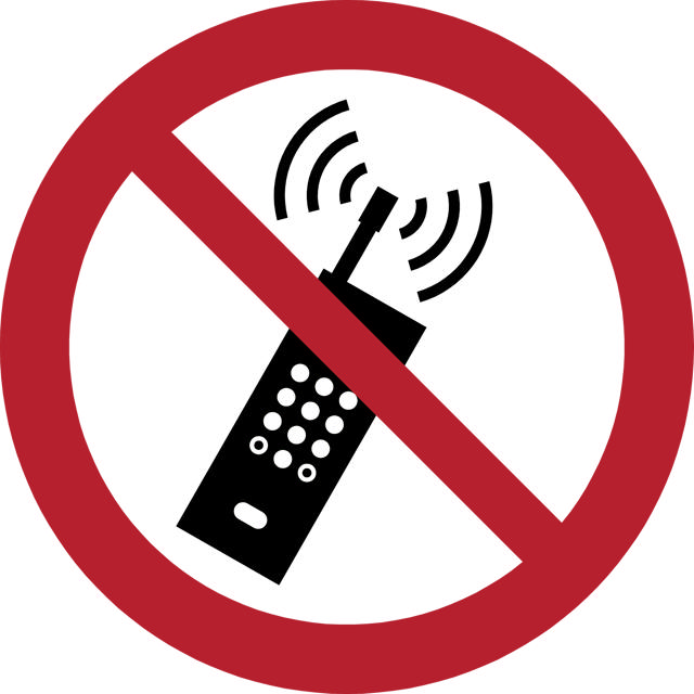 Sikkerhedsskilt Ingen brug af mobiltelefon, 100 mm