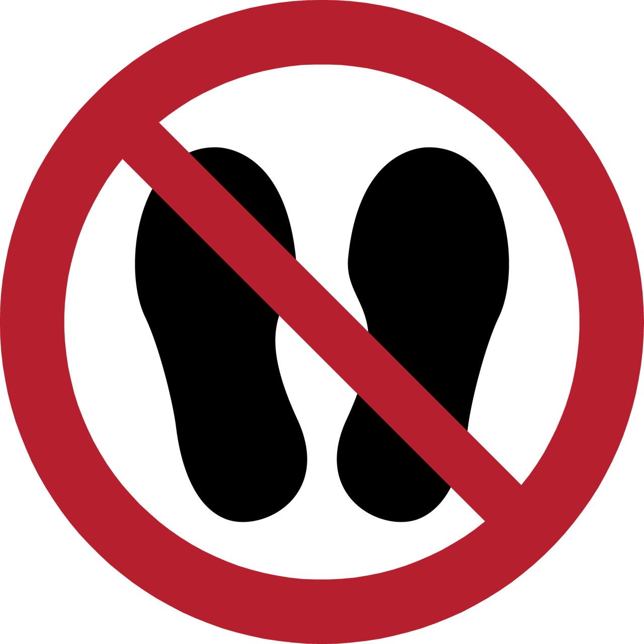 Sikkerhedsskilt Gå eller stå ikke her, 300 mm