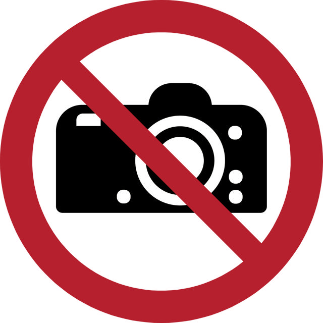 Sikkerhedsskilt Ingen Fotografering, 100 mm