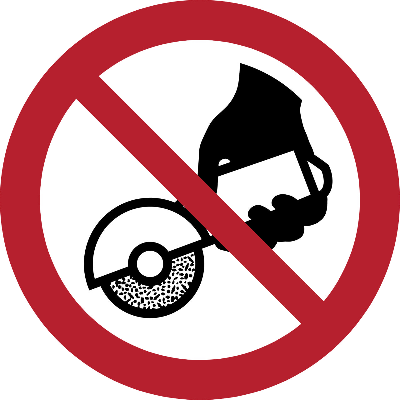 Sikkerhedsskilt Håndholdt slibemaskine må ikke bruges, 300 mm