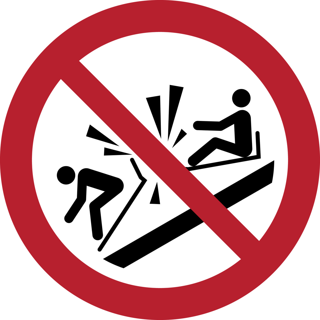 Sikkerhedsskilt Ram ikke ind i andre kælke, 100 mm