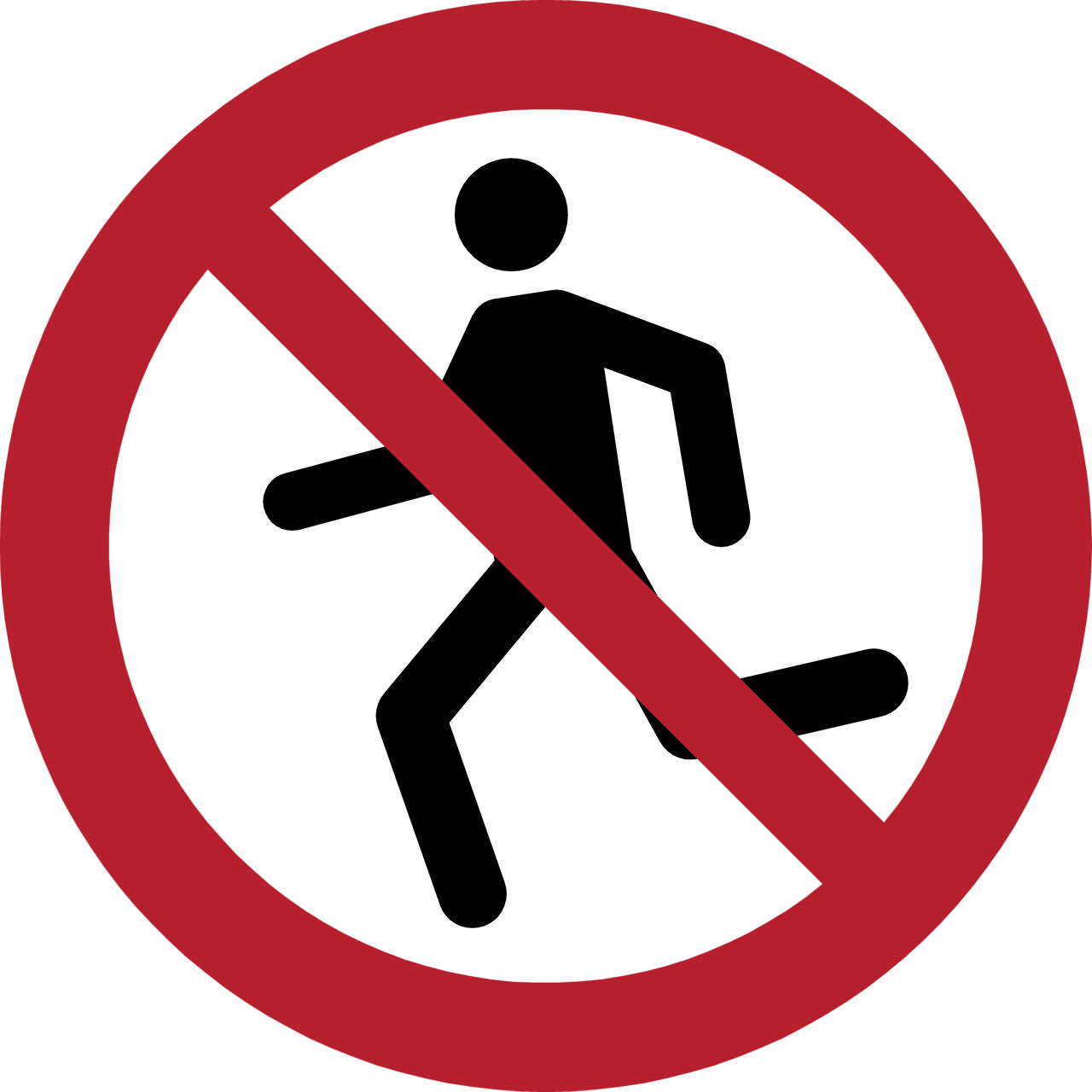 Sikkerhedsskilt Ingen Løb, 200 mm