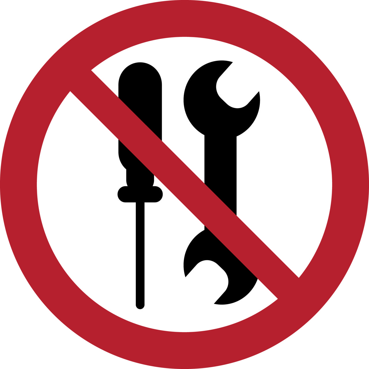 Sikkerhedsskilt Må Ikke Serviceres af Brugere, 300 mm