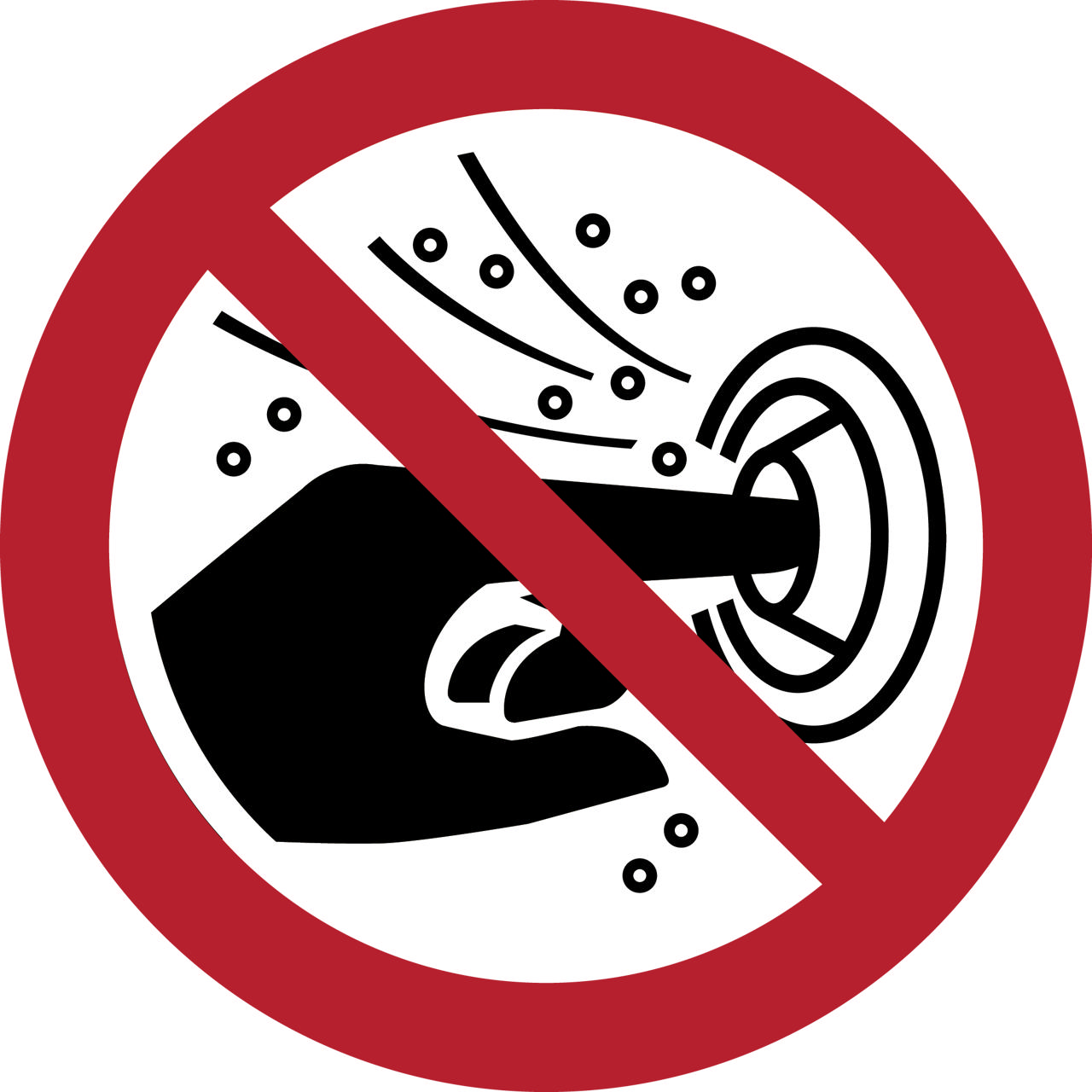 Sikkerhedsskilt Stik ikke fingeren i dysen til hydromassage, 200 mm