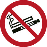 Sikkerhedsskilt E-cigaret/damp forbudt, Ø 300 mm
