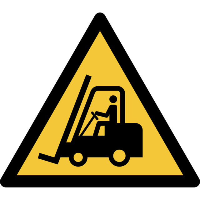 Sikkerhedsskilt Advarsel Gaffeltrucks og Andre Industrikøretøjer, 300 x 264 mm