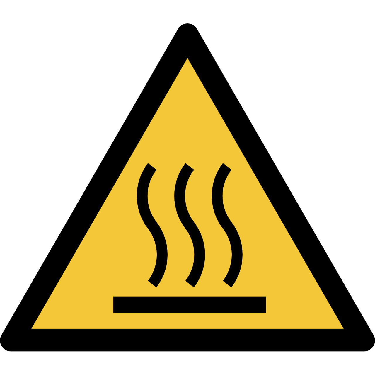 Sikkerhedsskilt Advarsel Varm Overflade, 150 x 133 mm