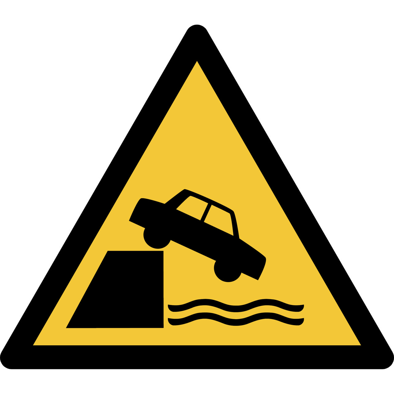 Sikkerhedsskilt Advarsel Ubeskyttet Kant, 200 x 176 mm