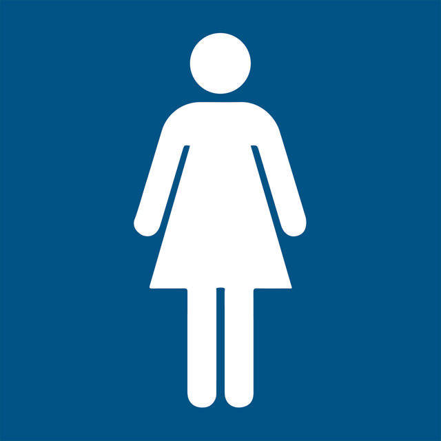 Kvinders Toilet Skilt, 100 x 100 mm