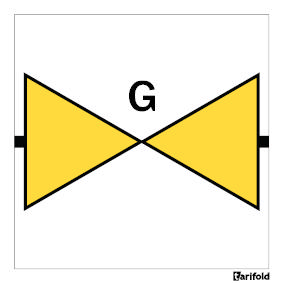 Skilt til gastilslutning, 100 x 100 mm