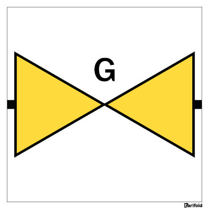 Skilt til gastilslutning, 150 x 150 mm