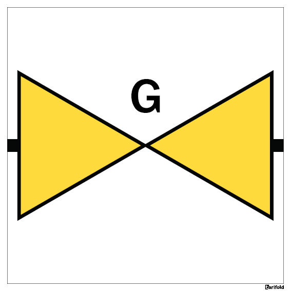Skilt til gastilslutning, 200 x 200 mm