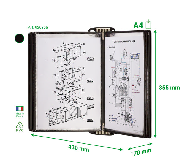 PRO vægdisplay kit  Standard lommer i PVC