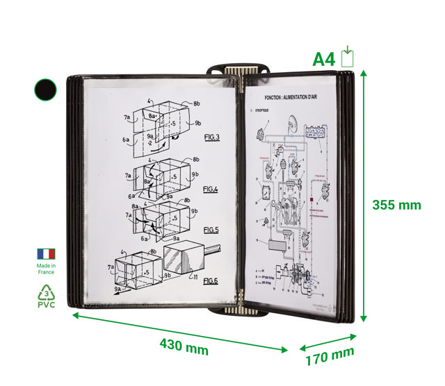 PRO vægdisplay kit  Standard lommer i PVC