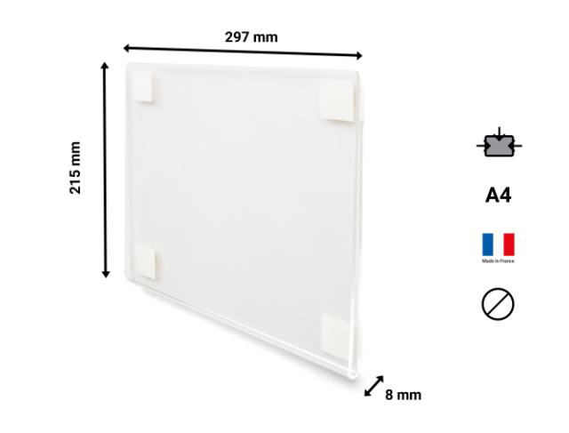 Selvklæbende akrylskiltholder, permanent, A4, stående/liggende