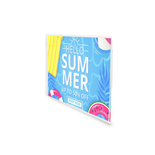 Selvklæbende akrylskiltholder, permanent, A5, stående/liggende