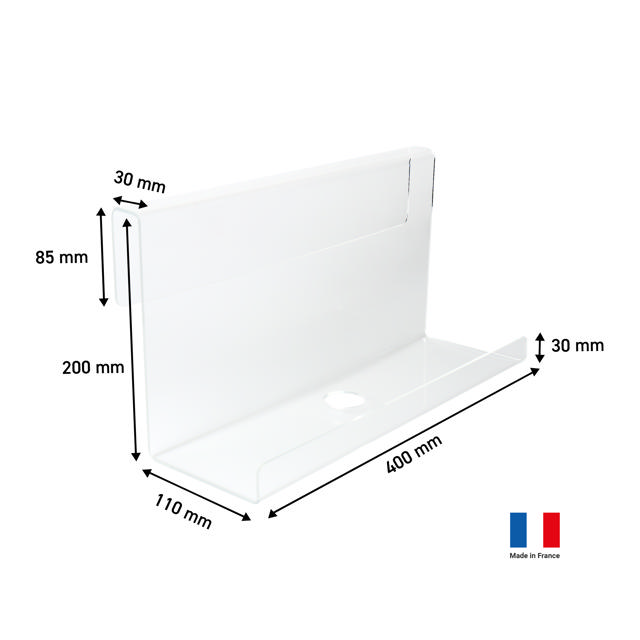 Hængende sengehylde i akryl, Small