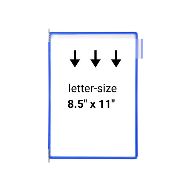 Tarifold Pivoting Pockets for Wall, Desk or Rotary Systems - 10 Blue Pockets