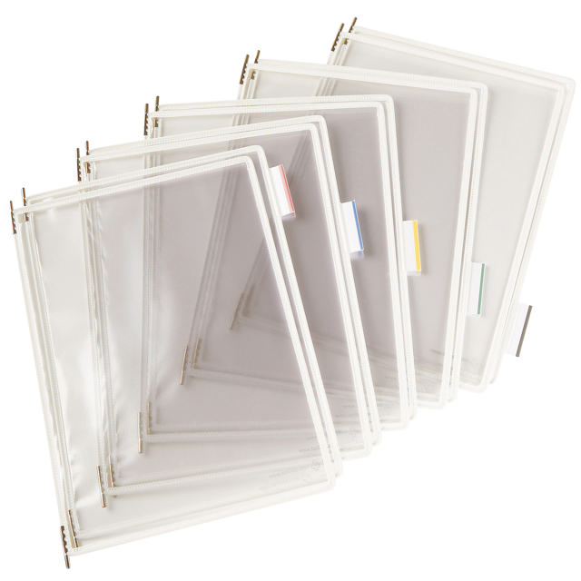 Tarifold Pivoting Pockets for Wall, Desk or Rotary Systems - 10 White Pockets