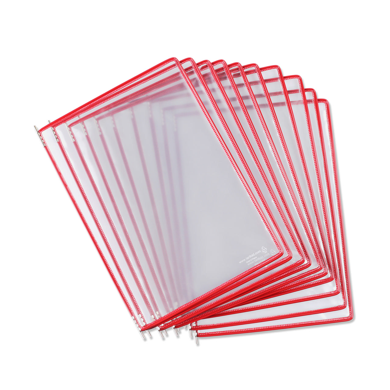 Tarifold Pivoting Pockets for Wall, Desk or Rotary Systems - 10 Red Pockets
