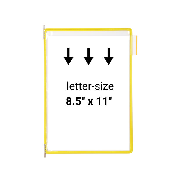 Tarifold Pivoting Pockets for Wall, Desk or Rotary Systems - 10 Yellow Pockets