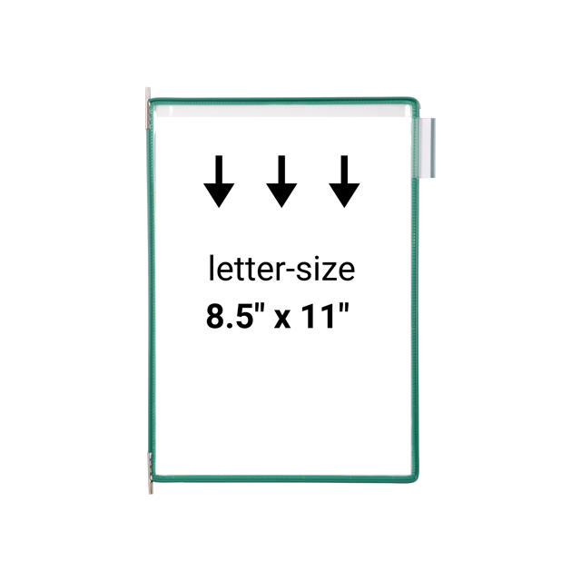 Tarifold Pivoting Pockets for Wall, Desk or Rotary Systems - 10 Green Pockets