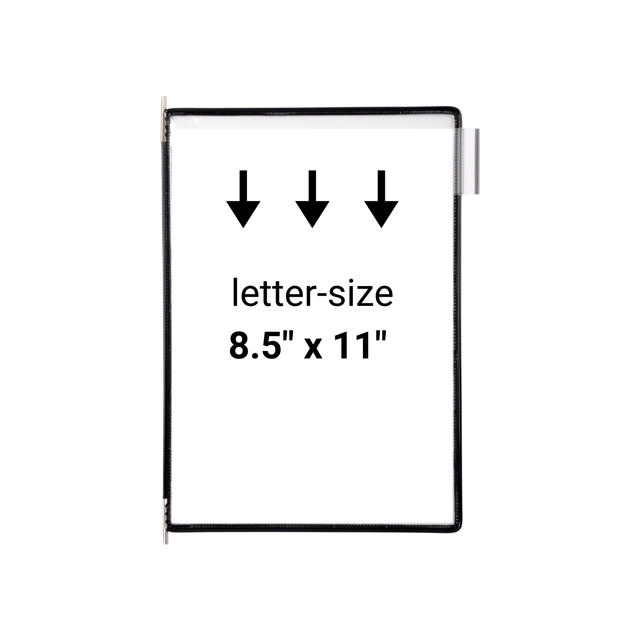 Tarifold Pivoting Pockets for Wall, Desk or Rotary Systems - 10 Black Pockets